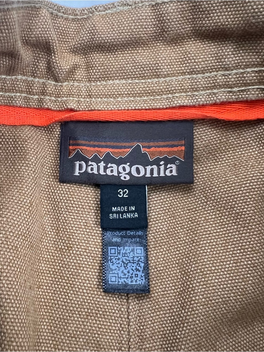 Patagonia Iron Forge Double Knee Pants Men's 32X33 Brown Hemp Canvas Work Wear - Picture 8 of 15